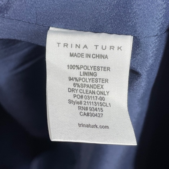 NEW Trina Turk Dress Womens 4 indigo blue Aster pencil sheath designer classic - Picture 7 of 10